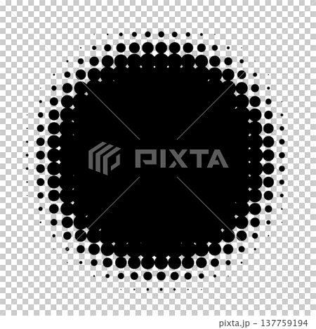 Round halftone dot frame 137759194