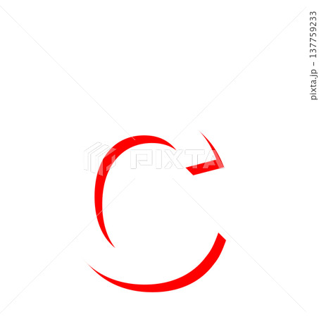 赤いアルファベットのシンプルな影文字、赤色影絵文字アルファベット、立体文字アルファベット 137759233