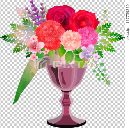 Red table flowers 137759259