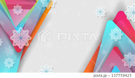 Abstract Christmas winter background with snowflakes and geometric triangles Abstract Christmas winter background with snowflakes and geometric triangles 137759425