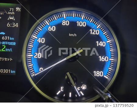 ハイブリッド車のメーター ハイブリッド車のメーター 137759520
