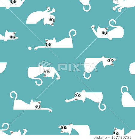 印象的で可愛いネコの柄背景, 137759783