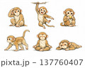 お猿さんのポーズセット 137760407