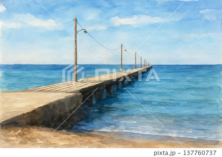 岡本桟橋と青空 137760737