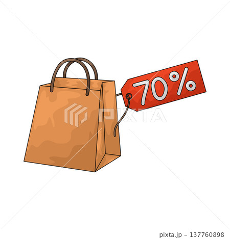 Illustration of Shopping bag with Discount tag Illustration of Shopping bag with Discount tag 137760898
