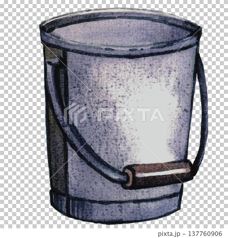 Metal Garden Bucket Illustration Metal Garden Bucket Illustration 137760906