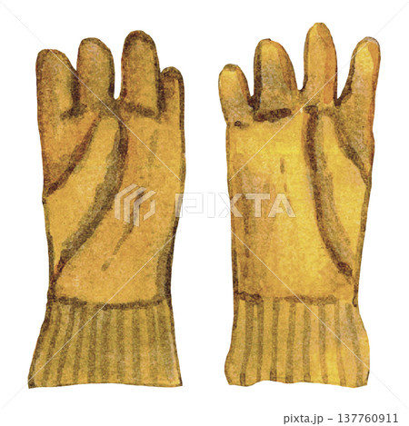 Yellow Gardening Gloves Illustration 137760911