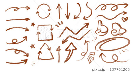 手書きのラフな矢印コレクション 手書きのラフな矢印コレクション 137761206