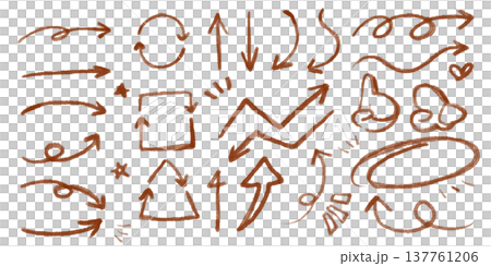 手書きのラフな矢印コレクション 手書きのラフな矢印コレクション 137761206