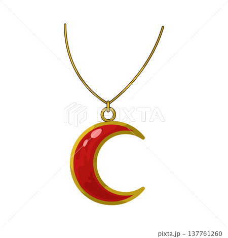 Illustration of Moon Pendant Illustration of Moon Pendant 137761260
