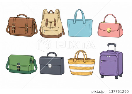 鞄のイラストセット 137761290