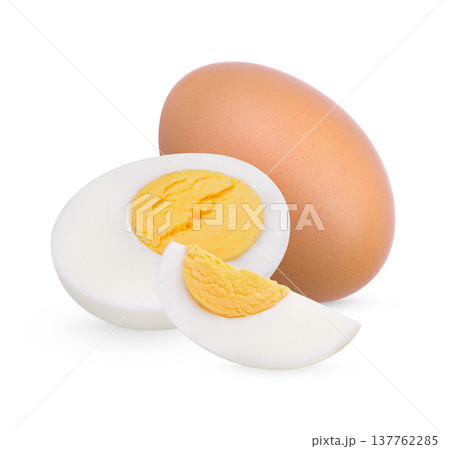 Chicken Egg, boiled egg isolated on white background 137762285