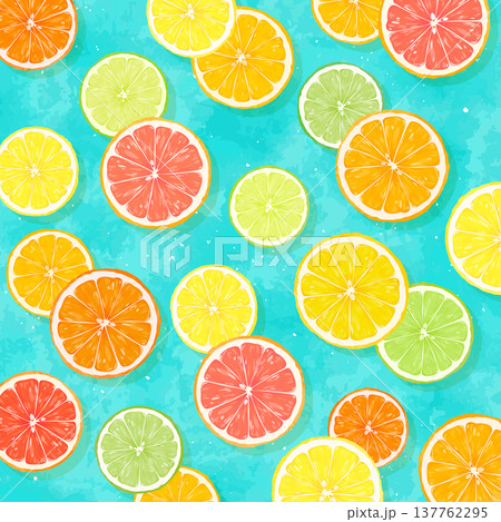 輪切りシトラスの背景_正方形 輪切りシトラスの背景_正方形 137762295