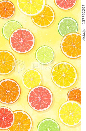輪切りシトラスの背景2_縦 137762297