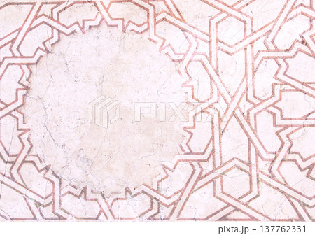 Frame with traditional islamic ornament. Banner with antique moroccan pattern. Horizontal or vertical background with oriental ornament. Mock up template. Copy space for text Frame with traditional islamic ornament. Banner with antique moroccan pattern. Horizontal or vertical background with oriental ornament. Mock up template. Copy space for text 137762331
