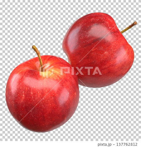 Fresh Red Apple Isolated On Black Background  3d render. 137762812