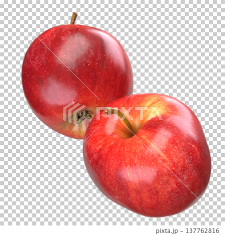 Fresh Red Apple Isolated On Black Background  3d render. 137762816