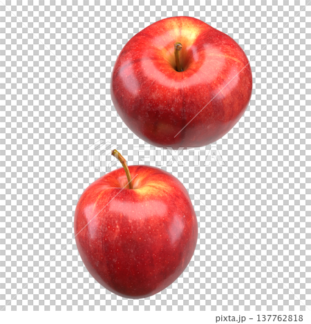 Fresh Red Apple Isolated On Black Background  3d render. 137762818