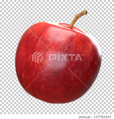 Fresh Red Apple Isolated On Black Background  3d render. 137762824