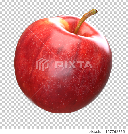 Fresh Red Apple Isolated On Black Background  3d render. 137762826