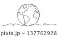 Continuous Line Earth Globe World Outline Illustration 137762928