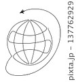 Global Travel Route Around Globe Outline Illustration 137762929