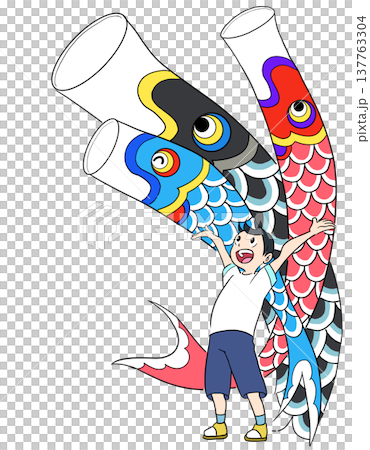Carp streamers symbolize the wish for children to grow up healthy and strong. Carp streamers symbolize the wish for children to grow up healthy and strong. 137763304