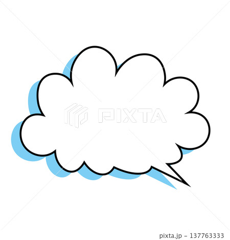 吹き出し 雲型のシンプルなイラスト 吹き出し 雲型のシンプルなイラスト 137763333
