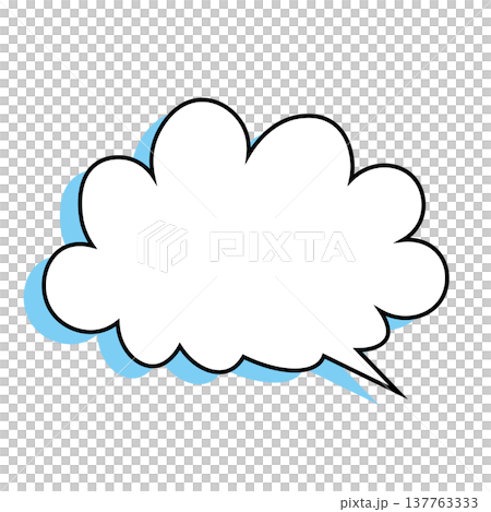 吹き出し 雲型のシンプルなイラスト 吹き出し 雲型のシンプルなイラスト 137763333
