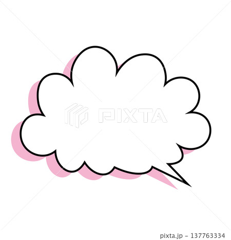 吹き出し 雲型のシンプルなイラスト 吹き出し 雲型のシンプルなイラスト 137763334