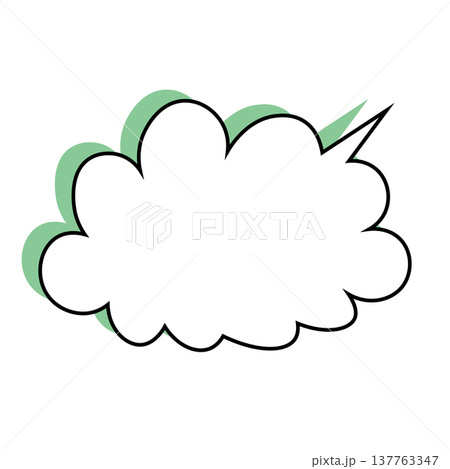 吹き出し 雲型のシンプルなイラスト 吹き出し 雲型のシンプルなイラスト 137763347