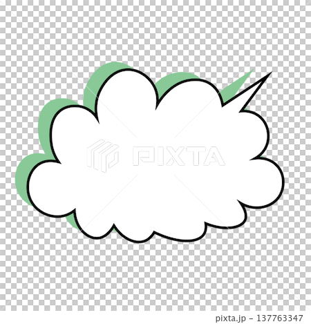 吹き出し 雲型のシンプルなイラスト 吹き出し 雲型のシンプルなイラスト 137763347