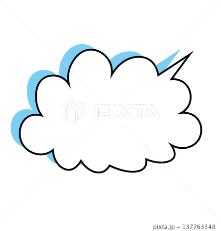 吹き出し 雲型のシンプルなイラスト 137763348