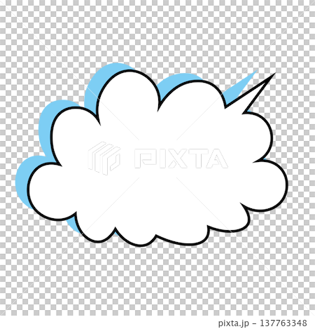 吹き出し 雲型のシンプルなイラスト 137763348