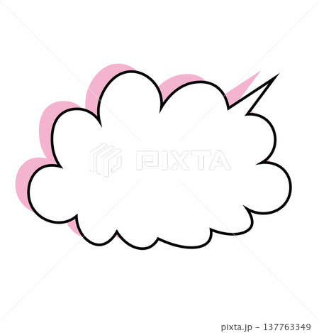 吹き出し 雲型のシンプルなイラスト 吹き出し 雲型のシンプルなイラスト 137763349