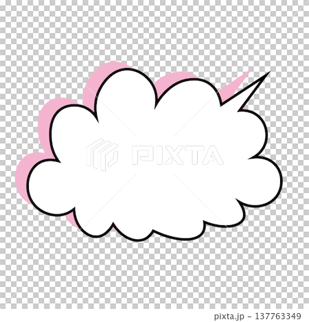 吹き出し 雲型のシンプルなイラスト 吹き出し 雲型のシンプルなイラスト 137763349