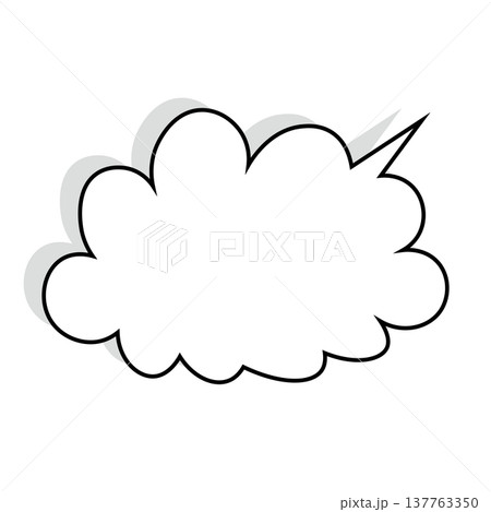 吹き出し 雲型のシンプルなイラスト 吹き出し 雲型のシンプルなイラスト 137763350