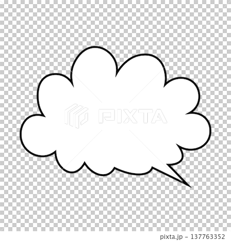吹き出し 雲型のシンプルなイラスト 吹き出し 雲型のシンプルなイラスト 137763352