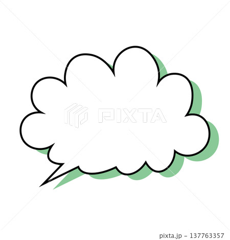 吹き出し 雲型のシンプルなイラスト 吹き出し 雲型のシンプルなイラスト 137763357