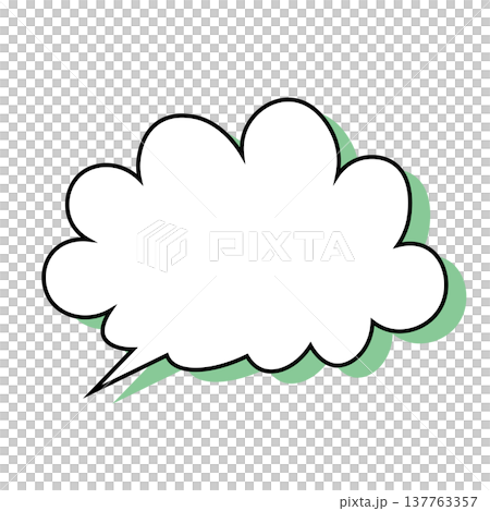 吹き出し 雲型のシンプルなイラスト 吹き出し 雲型のシンプルなイラスト 137763357