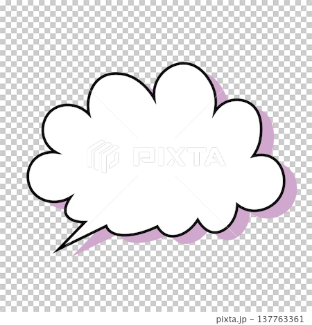 Simple illustration of a cloud-shaped speech bubble Simple illustration of a cloud-shaped speech bubble 137763361