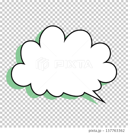 一個簡單的雲朵形對話框示意圖。 一個簡單的雲朵形對話框示意圖。 137763362