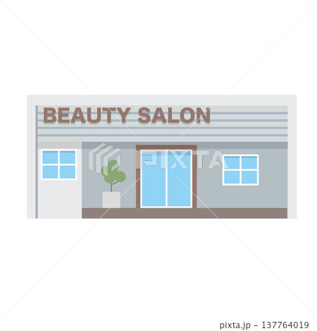 美容院・ヘアサロンの建物イラスト 137764019