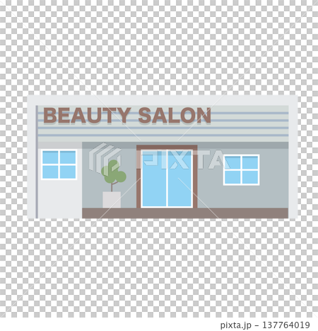 美容院・ヘアサロンの建物イラスト 137764019