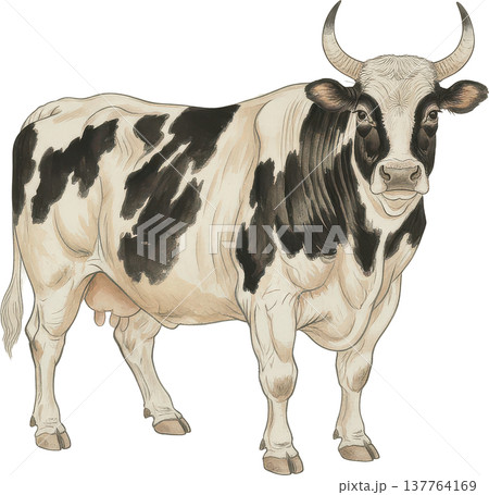 牛のの和風イラスト 137764169