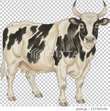 牛のの和風イラスト 137764169