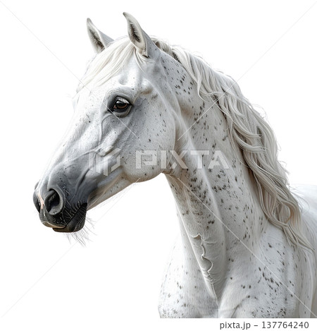 A beautiful horse against a white background. A beautiful horse against a white background. 137764240