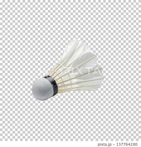 A badminton shuttlecock on a white background. 137764280