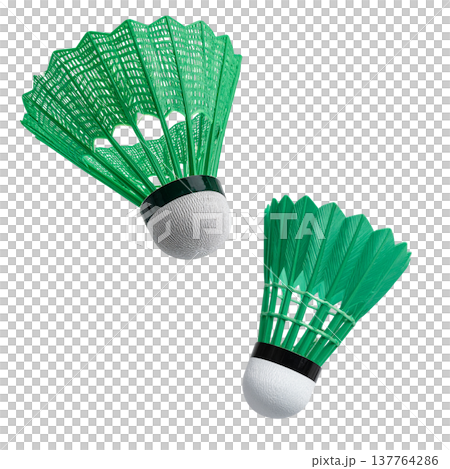 A badminton shuttlecock on a white background. 137764286
