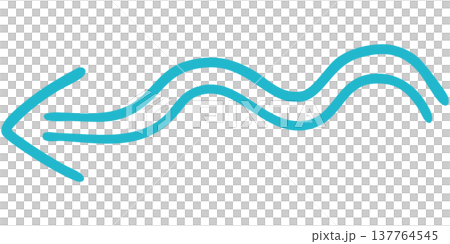 二重線の手書き矢印のイラスト10(ブルーグリーン) 二重線の手書き矢印のイラスト10(ブルーグリーン) 137764545